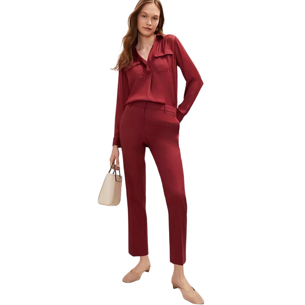 Ann Taylor Linen Blend Pants in Morroccan Red NWT
